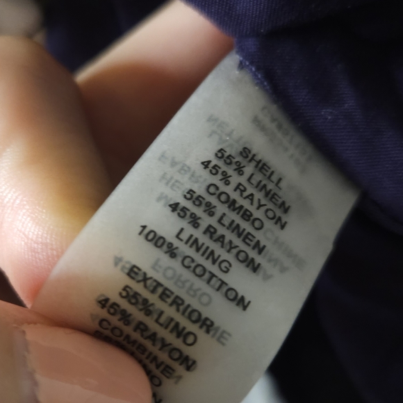 HP!! Vince Camuto Printed Linen Mix V-Neck Midi Dress - Picture 7 of 9